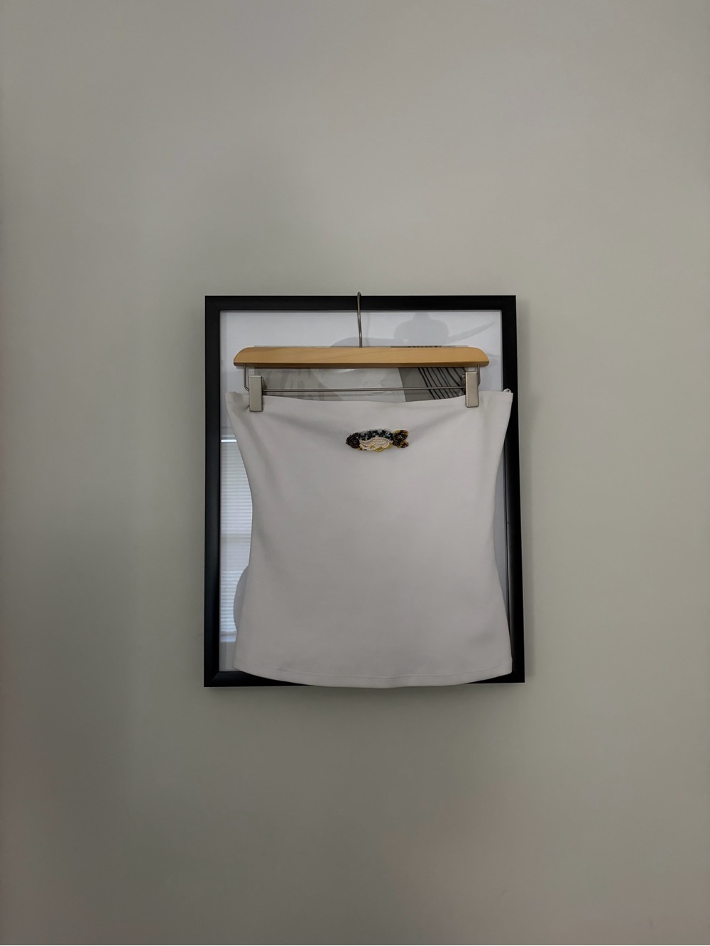 Zara White Tube Top with a Beaded Fish Design